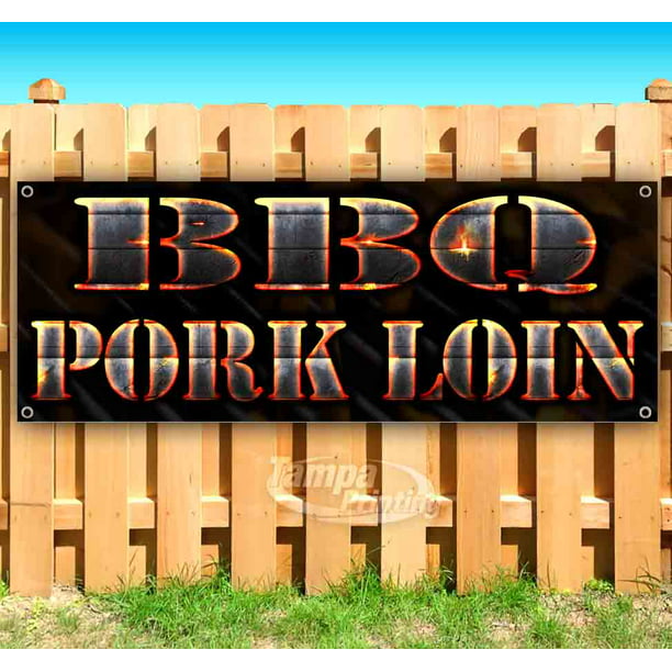 BBQ Pork Loin 13 oz Heavy Duty Vinyl Banner Sign with Metal Grommets Advertising Store Many Sizes Available Flag, New 